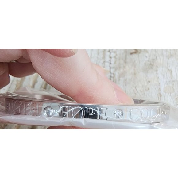 NEW Splendid Iris Stainless Steel Silver Hinge Bracelet Strength Hope Courage - Picture 4 of 6